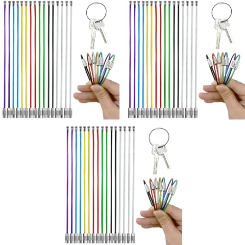 PALAY® 48PCS Stainless Steel Keychain, 1.5mm Coated Wire Keychain Cable Large Key Rings for Luggage Tags, Key Tags, Keyrings, Kitchen Utensils (15cm*1.5mm) PALAY® 48PCS Stainless Steel Keychain, 1.5mm Coated Wire Keychain Cable Large Key Rings for Luggage Tags, Key Tags, Keyrings, Kitchen Utensils (15cm*1.5mm)